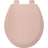 Bemis 500PRO-063 Toilet Seat, 16.8 in L, 14-3/8 in W, 1-7/8 in H, Round, Wood, Pink