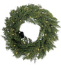 Santas Forest 35004 Cedar Wreath, Polyethylene, Battery, Clear Bulb, Hanging Hoop, Pack of 4