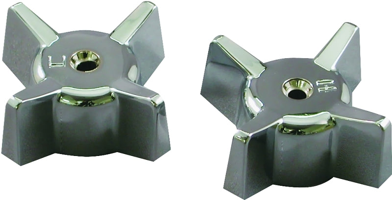 Danco 88090 Faucet Handle, Cross, Specifications: 2.7 in OD, 1-1/2 in Dia Base, Zinc, Chrome Plated