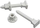 Plumb Pak PP835-19 Bolt Set, 5/16 in Dia x 2-3/8 in L Dimensions, Plastic