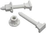 Plumb Pak PP835-19 Bolt Set, 5/16 in Dia x 2-3/8 in L Dimensions, Plastic