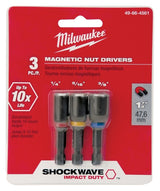 Milwaukee 49-66-4561 Nut Driver Set, 3-Piece, Magnetic, Steel