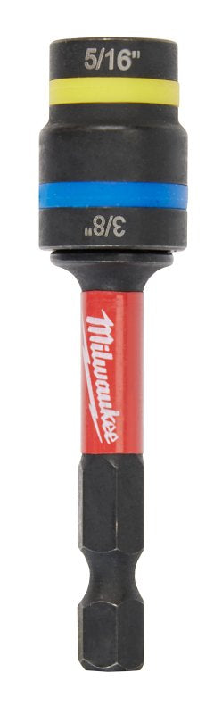 Milwaukee SHOCKWAVE Impact Duty 49-66-4543 2-in-1 Magnetic Nut Driver, 5/16, 3/8 in Drive, Hex Drive, 2.513 in L