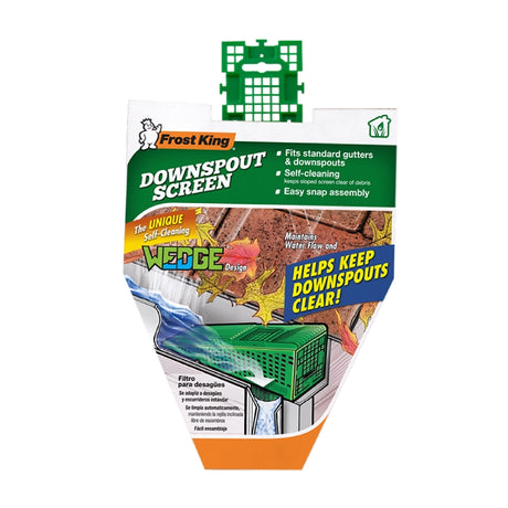Frost King W103/12 Wedge Downspout Screen, Plastic, Green