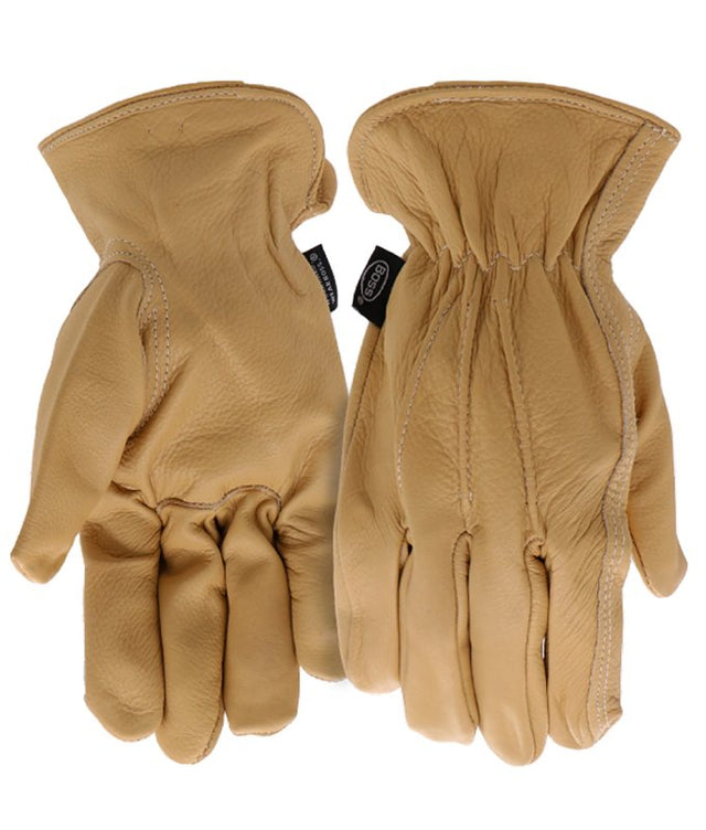Boss B82011-WML Gloves, Women's, M/L, 7-1/8 to 8-3/8 in L, Ergonomic Keystone Thumb, Shirred Elastic Wrist Cuff, Natural