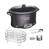 Weston 03-2500-W 2-in-1 Indoor Smoker and Slow Cooker, 6 qt, 120 V, 370 W, Digital Control
