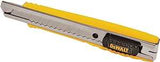 DEWALT DWHT10038 Utility Knife, 4-1/4 in L Blade, 18 mm W Blade, Metal Blade, Ribbed Handle, Black/Yellow Handle