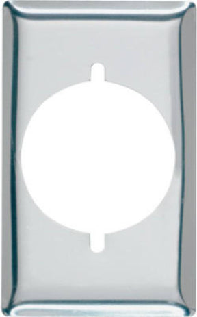 Legrand S384CCC10 Single Receptacle Wallplate, 7.8 in L, Standard, 1-Gang, Metal, Silver, Chrome, Wall