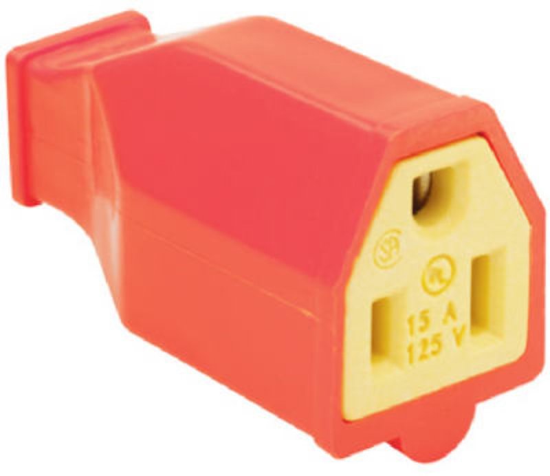 Legrand SA993OCC10 Electrical Connector, Straight Blade, 2-Pole, 15 A, 125 V, NEMA: NEMA 5-15R, Orange