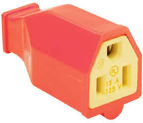 Legrand SA993OCC10 Electrical Connector, Straight Blade, 2-Pole, 15 A, 125 V, NEMA: NEMA 5-15R, Orange