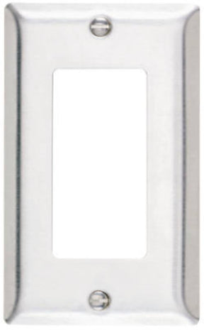 Legrand SS26CC25 Wallplate, Decorative, 4-1/2 in L, 2-3/4 in W, 1-Gang, Stainless Steel, Silver, Brushed
