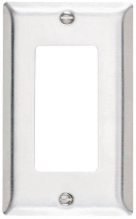 Legrand SS26CC25 Wallplate, Decorative, 4-1/2 in L, 2-3/4 in W, 1-Gang, Stainless Steel, Silver, Brushed