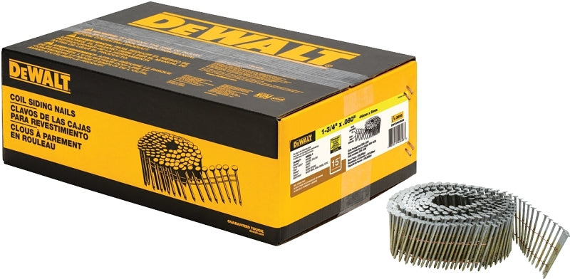 DEWALT DWC5R80BDG Siding Nail, 1-3/4 in L, 14 ga, Steel, Galvanized, Round Head, Ring Shank