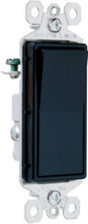 Legrand radiant TM873BKCC10 Rocker Switch, 15 A, 120/277 VAC, Push Wire, Side Wire Terminal, Black