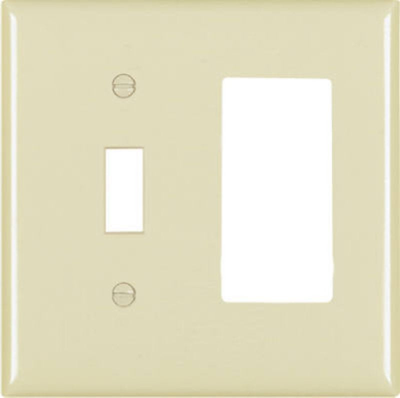 Legrand TradeMaster TP Series TP126-I Wallplate, Decorator, 4.7 in L, 1-Gang, Nylon, Ivory