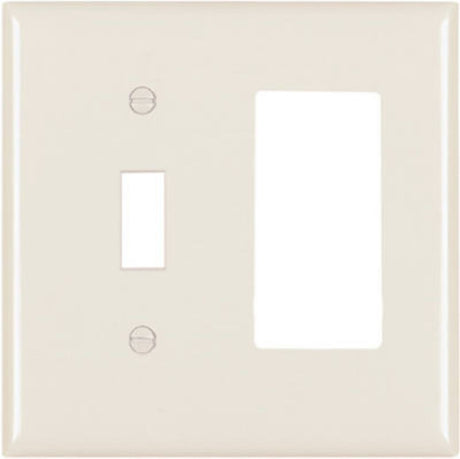 Legrand TP126LACC12 Combination Wallplate, Standard, 2 -Gang, Nylon, Light Almond, Wall Mounting