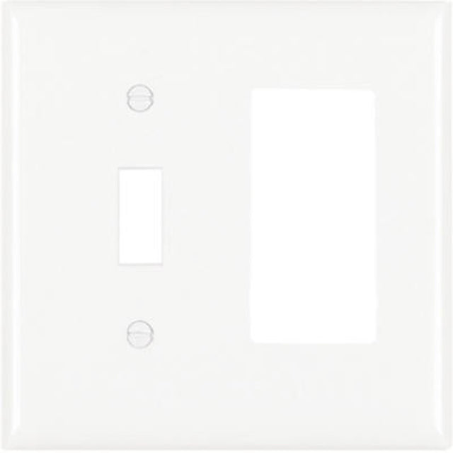 Legrand TradeMaster TP Series TP126-W Wallplate, Decorator, 4.7 in L, 1-Gang, Nylon, White