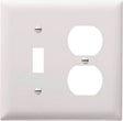 Legrand TradeMaster TP TP18-W Combination Wallplate, 4.7 in L, Standard, 2 -Gang, Nylon, White