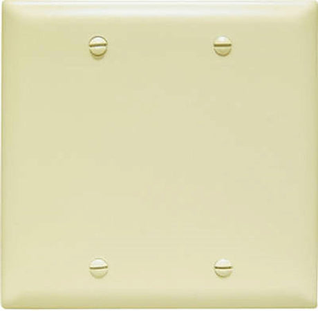 Legrand TP23ICC12 Blank Wallplate, 0.07 in Thick, 2 -Gang, Nylon, Ivory, Box Mounting