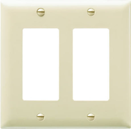 Legrand TradeMaster TP262ICC30 Switch Wallplate, 4-11/16 in L, 4-3/4 in W, 2 -Gang, Nylon, Ivory, Matte