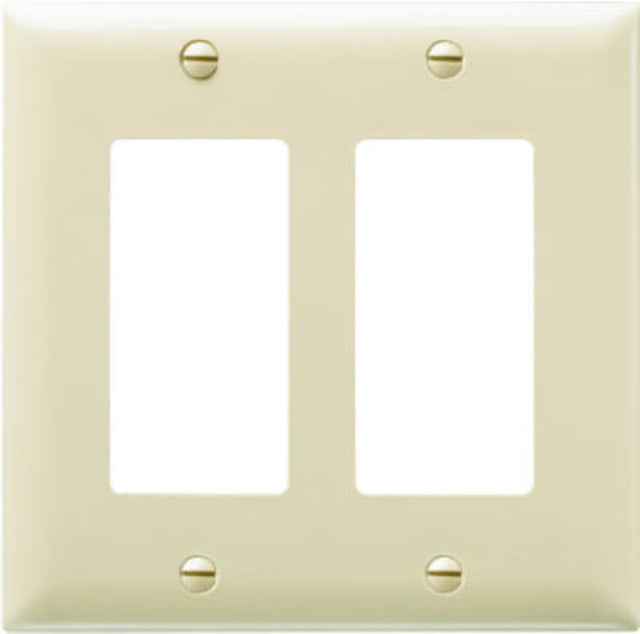 Legrand TradeMaster TP262ICC30 Switch Wallplate, 4-11/16 in L, 4-3/4 in W, 2 -Gang, Nylon, Ivory, Matte