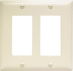 Legrand TradeMaster TP TP262LACC30 Wallplate, 4.6875 in L, 4-3/4 in W, 2 -Gang, Nylon, Light Almond