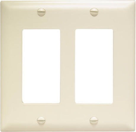 Legrand TradeMaster TP TP262LACC30 Wallplate, 4.6875 in L, 4-3/4 in W, 2 -Gang, Nylon, Light Almond