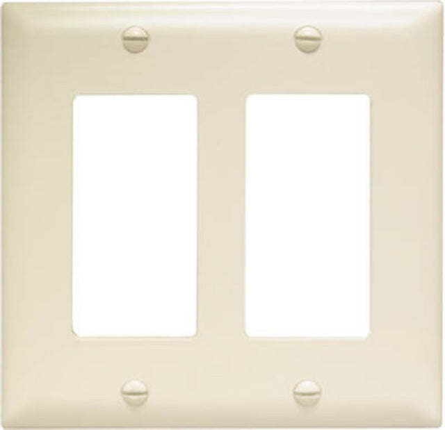 Legrand TradeMaster TP TP262LACC30 Wallplate, 4.6875 in L, 4-3/4 in W, 2 -Gang, Nylon, Light Almond