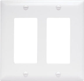 Legrand TradeMaster TP TP262-W Wallplate, 4.687 in L, 4-3/4 in W, 2 -Gang, Nylon, White, Matte