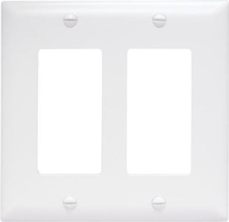 Legrand TradeMaster TP TP262-W Wallplate, 4.687 in L, 4-3/4 in W, 2 -Gang, Nylon, White, Matte