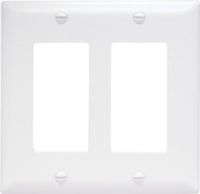 Legrand TradeMaster TP TP262-W Wallplate, 4.687 in L, 4-3/4 in W, 2 -Gang, Nylon, White, Matte