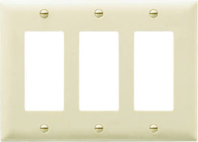 Legrand TradeMaster TP TP263ICC12 Wallplate, 4.7 in L, 3 -Gang, Nylon, Ivory
