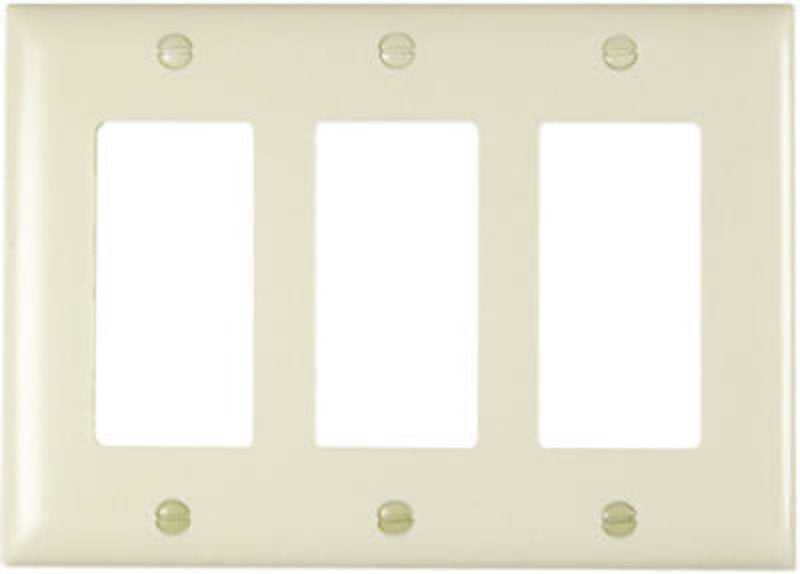 Legrand TradeMaster TP TP263LACC12 Wallplate, 4.7 in L, 3 -Gang, Nylon, Light Almond