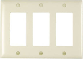 Legrand TradeMaster TP TP263LACC12 Wallplate, 4.7 in L, 3 -Gang, Nylon, Light Almond