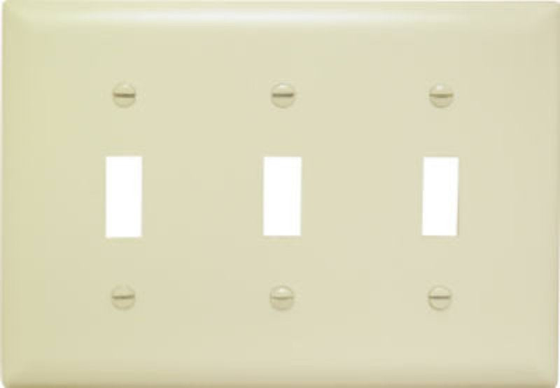 Legrand TradeMaster TP TP3-I Wallplate, 4-11/16 in L, 6.563 in W, 3 -Gang, Nylon, Ivory