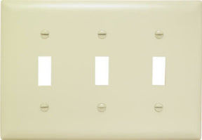 Legrand TradeMaster TP TP3-I Wallplate, 4-11/16 in L, 6.563 in W, 3 -Gang, Nylon, Ivory
