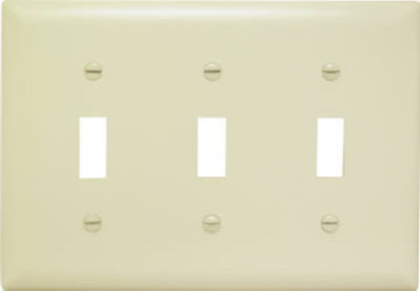 Legrand TradeMaster TP TP3-I Wallplate, 4-11/16 in L, 6.563 in W, 3 -Gang, Nylon, Ivory