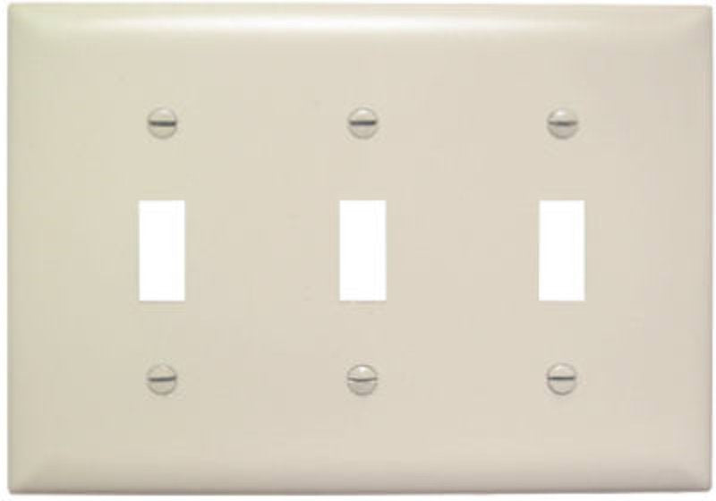 Legrand TradeMaster TP TP3LACC12 Wallplate, 4.6875 in L, 6.563 in W, 3 -Gang, Plastic, Light Almond