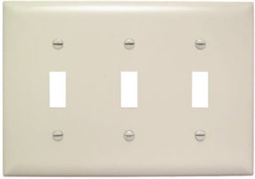 Legrand TradeMaster TP TP3LACC12 Wallplate, 4.6875 in L, 6.563 in W, 3 -Gang, Plastic, Light Almond