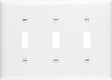 Legrand TP3WCC12 Switch Wallplate, 4.68 in L, 6-1/2 in W, 3 -Gang, Nylon, White