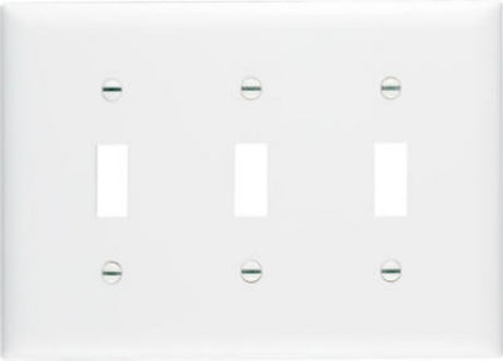 Legrand TP3WCC12 Switch Wallplate, 4.68 in L, 6-1/2 in W, 3 -Gang, Nylon, White
