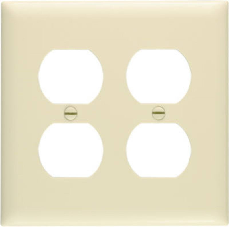 Legrand TradeMaster TP82ICC30 Wallplate, 4-11/16 in L, 4-3/4 in W, Standard, 2 -Gang, Nylon, Ivory, Matte