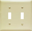 Legrand TradeMaster TPJ Series TPJ2ICC10 Wallplate, 5.0625 in L, 5-1/8 in W, 2-Gang, Plastic, Ivory, Matte