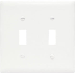 Legrand TPJ2WCC10 Wallplate, 4.93 in L, 4.87 in W, 2 -Gang, Nylon, White