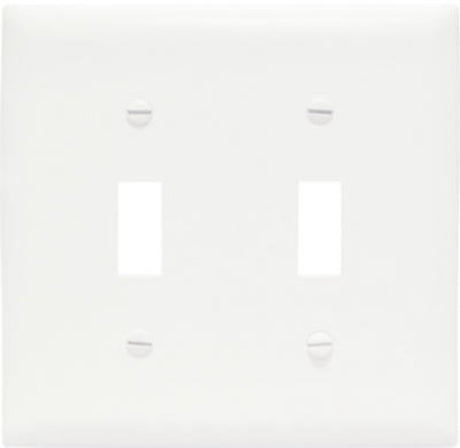 Legrand TPJ2WCC10 Wallplate, 4.93 in L, 4.87 in W, 2 -Gang, Nylon, White