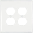 Legrand TradeMaster TPJ Series TPJ82WCC10 Wallplate, 5.0625 in L, 5-1/8 in W, Jumbo, 2-Gang, Plastic, White