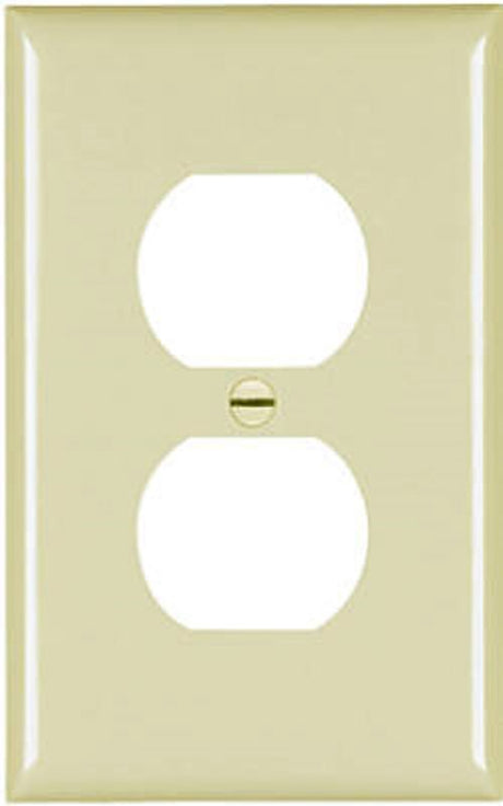 Legrand TPJ8ICC70 Outlet Wallplate, 3-3/4 in L, 3-1/2 in W, 1 -Gang, Nylon, Ivory