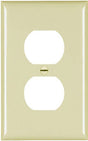 Legrand TPJ8ICC70 Outlet Wallplate, 3-3/4 in L, 3-1/2 in W, 1 -Gang, Nylon, Ivory