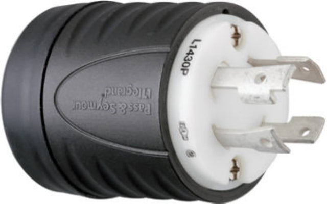 Legrand L1430PCCV3 Locking Connector, 30 A, 125/250 V, NEMA: NEMA L14-30C, Black