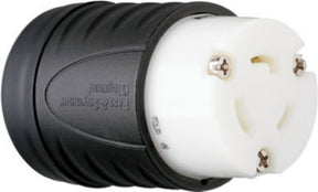 Legrand Turnlok L520CCCV3 Locking Connector, 2 -Pole, 20 A, 125 V, IP20, NEMA: NEMA L5-20R, Black/White